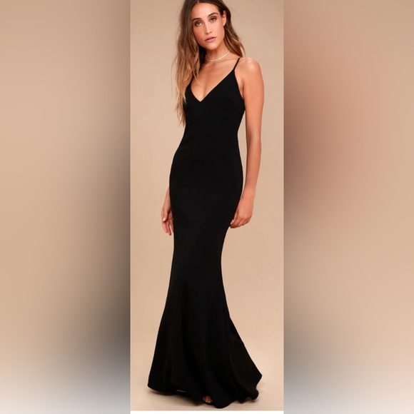 Lulus Dresses & Skirts - Lulu's Black Sleeveless Spaghetti Strap Sheath gown or maxi dress for Cocktail.